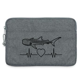 Walhai - Eleganz der Meere | Mind . Ocean . Nature - Laptoptasche 13" - Grau meliert - Vorne