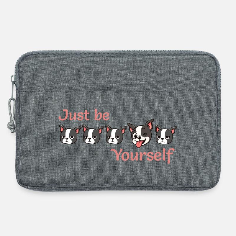 Boston - Sei einfach - du selbst - Pink - Laptoptasche 13" - Grau meliert