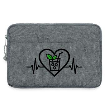 Mojito Coeur Cocktail Menthe Verre Été - Sacoche pour ordinateur portable 13 pouces - gris chiné - Devant