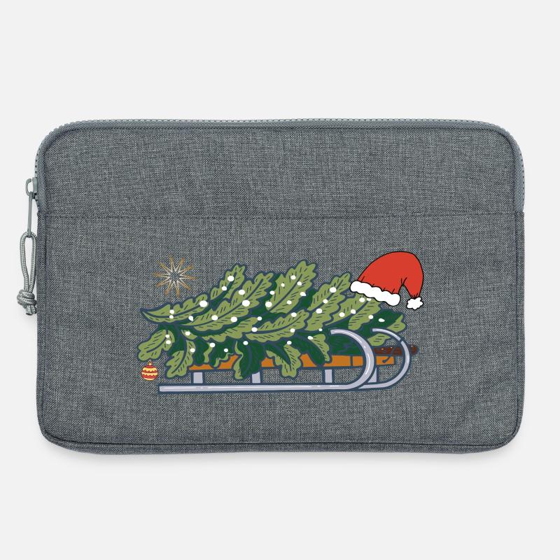 Weihnachtsbaum auf einem Schlitten - Laptoptasche 13" - Grau meliert