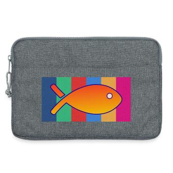 FISH. SARDINE. APRIL FOOL. SEA. OCEAN - Laptop bag 13" - heather grey - Front