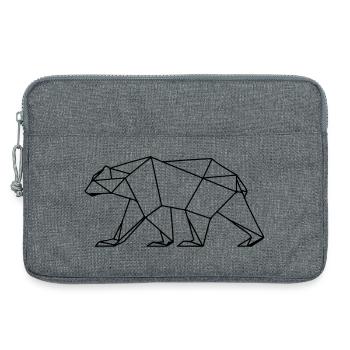 Polar Bär Polygon Eisbär Symbol - Laptoptasche 13" - Grau meliert - Vorne