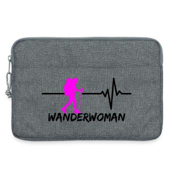 WANDERWOMAN – REINE DU SENTIER ! SOIF DE VOYAGER, RANDONNÉE - Sacoche pour ordinateur portable 13 pouces - gris chiné - Devant