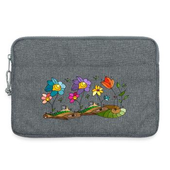 Blumen - Laptoptasche 13" - Grau meliert - Vorne