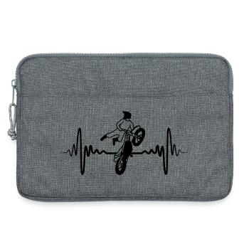 Motocross Heartbeat - Laptop bag 13" - heather grey - Front