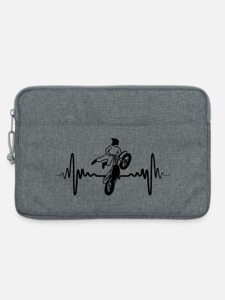 Motocross Herzschlag - Laptoptasche 13" - Grau meliert