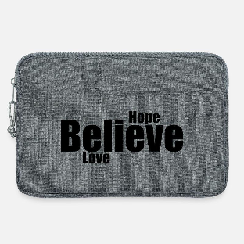 Glauben Liebe und Hoffnung Typo-Design - Laptoptasche 13" - Grau meliert