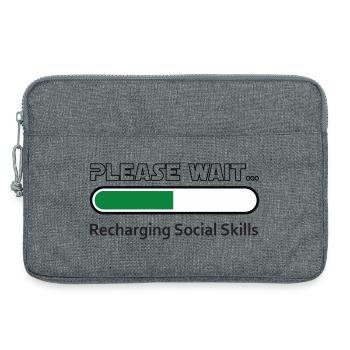 Recharging Social Skills - for white background - Laptop bag 13" - heather grey - Front