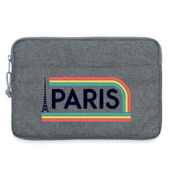 Paris Arc-en-ciel Rétro - Sacoche pour ordinateur portable 13 pouces - gris chiné - Devant