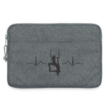 Aerialist Hearbeat EKG Cloud Swing Trapez - Laptoptasche 13" - Grau meliert - Vorne