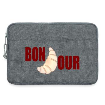 Bonjour Croissants - Sacoche pour ordinateur portable 13 pouces - gris chiné - Devant
