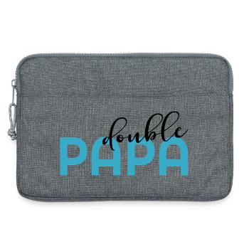 Father of two children - Laptop bag 13" - heather grey - Front