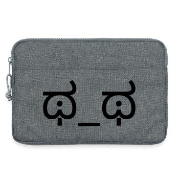 Crying Emoticon ಥ_ಥ Tears Kaomoji - Laptop bag 13" - heather grey - Front