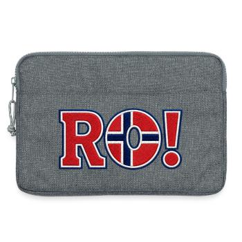 RO! Norway Embroidered Supporter Design - Laptop bag 13" - heather grey - Front