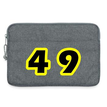 Symbole du chiffre 49 - Sacoche pour ordinateur portable 13 pouces - gris chiné - Devant