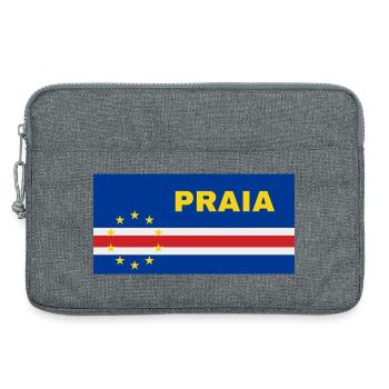 Praia in Cabo Verde Flag - Laptop bag 13" - heather grey - Front