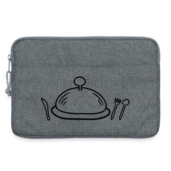 Ich esse, also bin ich - Laptoptasche 13" - Grau meliert - Vorne