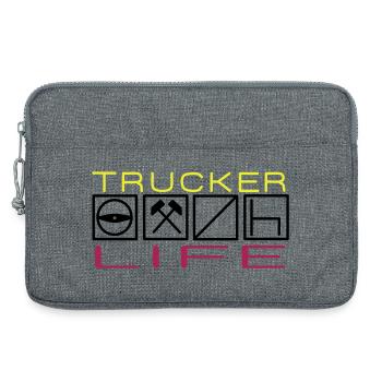 Trucker Life,Berufskraftfahrer,Fernfahrer - Laptoptasche 13" - Grau meliert - Vorne