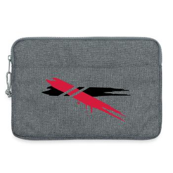 two color stripes with horizontal stripes - Laptop bag 13" - heather grey - Front