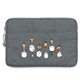 Verrückte Hühner - Huhn - Hahn - Vogel - Laptoptasche 13" - Grau meliert - Vorne