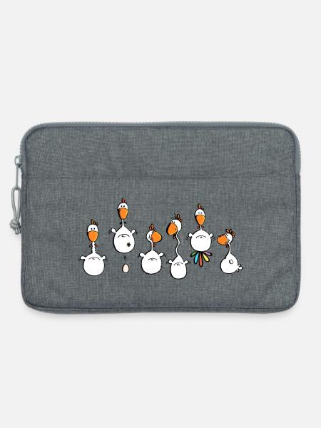Verrückte Hühner - Huhn - Hahn - Vogel - Laptoptasche 13" - Grau meliert