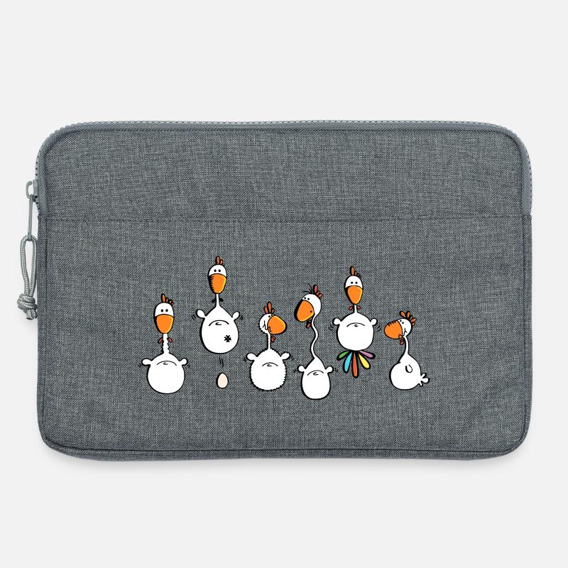 Verrückte Hühner - Huhn - Hahn - Vogel - Laptoptasche 13" - Grau meliert