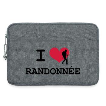 I Love Randonnée - Sacoche pour ordinateur portable 13 pouces - gris chiné - Devant