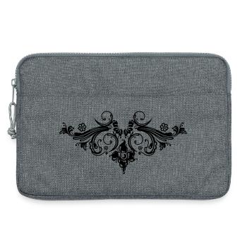 Filigrane Blumenranke, Barock Style. - Laptoptasche 13" - Grau meliert - Vorne
