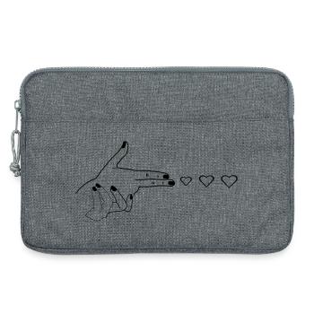 Herz ich Liebe dich Pistole - Laptoptasche 13" - Grau meliert - Vorne