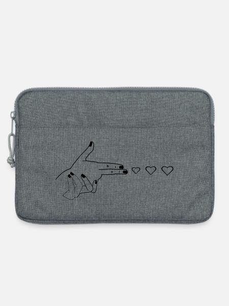 Herz ich Liebe dich Pistole - Laptoptasche 13" - Grau meliert
