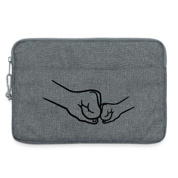 Child 2 fists - Laptop bag 13" - heather grey - Front