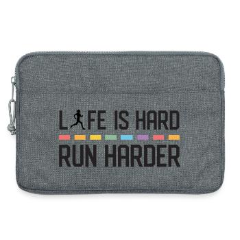 Das Leben ist hart. Laufen Sie härter. - Laptoptasche 13" - Grau meliert - Vorne