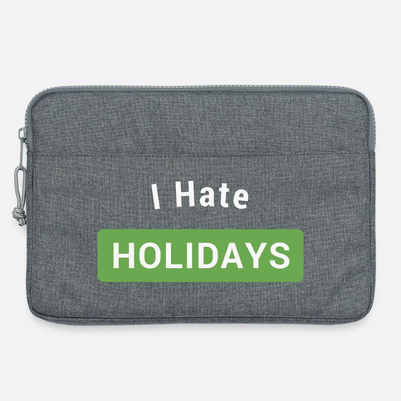 I hate holidays - Laptop bag 13" - heather grey