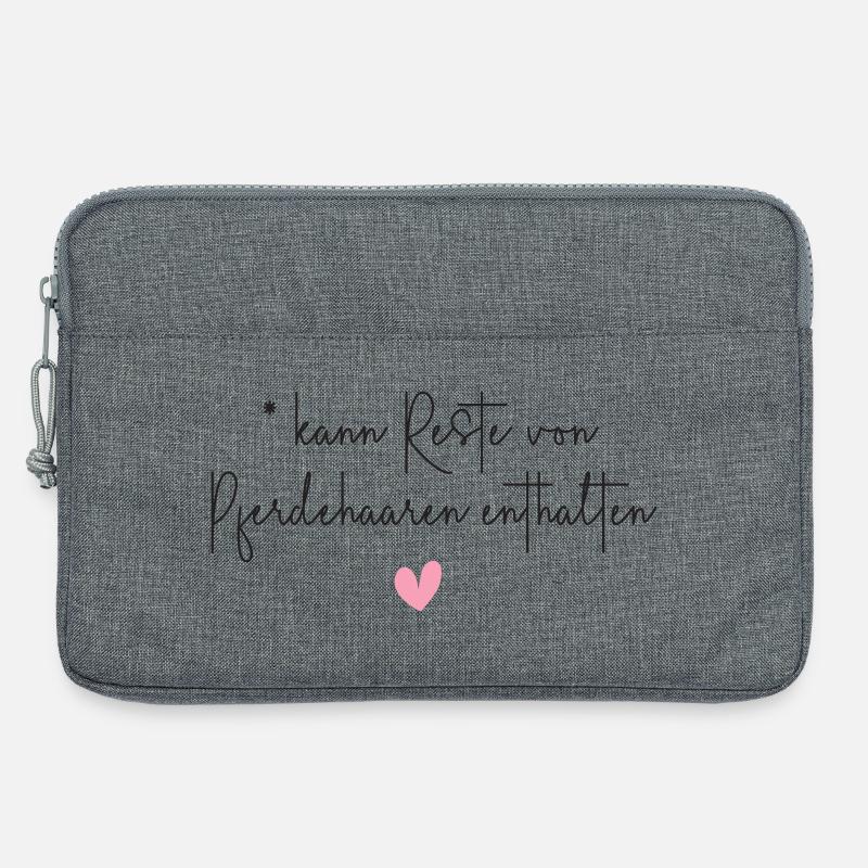 Pferd Reiten Pferdehaar Pferde lustig Geschenk - Laptoptasche 13" - Grau meliert