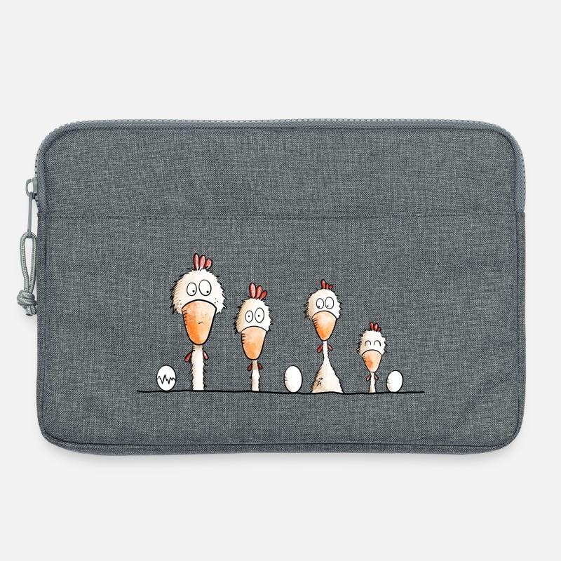 Happy Hühner - Laptoptasche 13" - Grau meliert