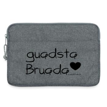 guadsta Bruada - bester Bruder, Dialekt - Laptoptasche 13" - Grau meliert - Vorne