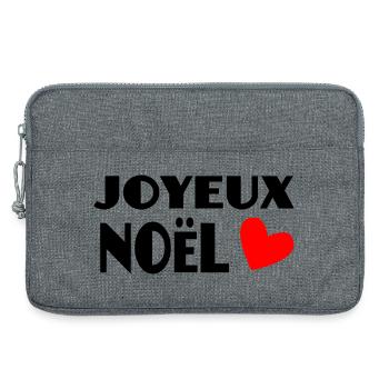 NOËL. JOYEUX NOËL. MERRY CHRISTMAS. SAPIN. NATURE. - Sacoche pour ordinateur portable 13 pouces - gris chiné - Devant