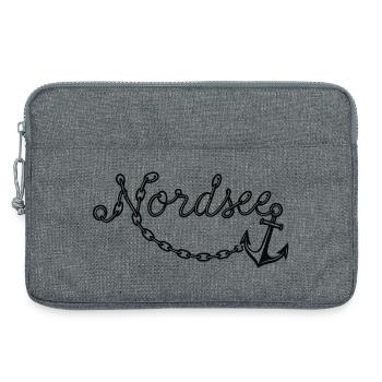 North Sea Chain Anchor Font - Laptop bag 13" - heather grey - Front