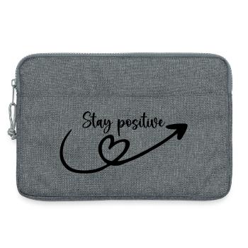 Stay Positive - Laptop bag 13" - heather grey - Front