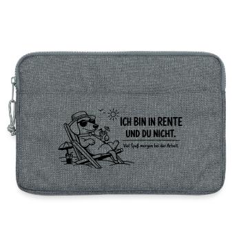 Lustiges Rentner Bild Spruch Dackel - Laptoptasche 13" - Grau meliert - Vorne