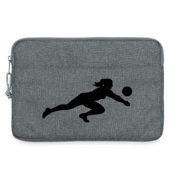 Silhouette de volley-ball - Sacoche pour ordinateur portable 13 pouces - gris chiné - Devant