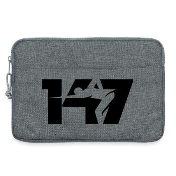 147 Snooker-Ikone (Schwarz) - Laptoptasche 13" - Grau meliert - Vorne