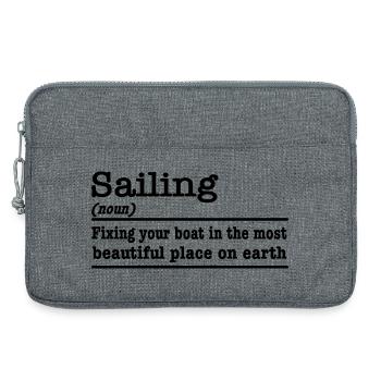 Segeln lustiger Spruch für Segler - Laptoptasche 13" - Grau meliert - Vorne