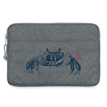 Crabe winker avec tampon kanji - Sacoche pour ordinateur portable 13 pouces - gris chiné - Devant
