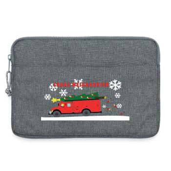 Feuerwehr Weihnachtsbaum Truck - Laptoptasche 13" - Grau meliert - Vorne