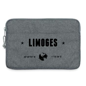 Limoges France Coordonnées Gps Globe - Sacoche pour ordinateur portable 13 pouces - gris chiné - Devant