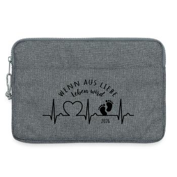 Aus Liebe Leben 2026 Herzkurve - Laptoptasche 13" - Grau meliert - Vorne