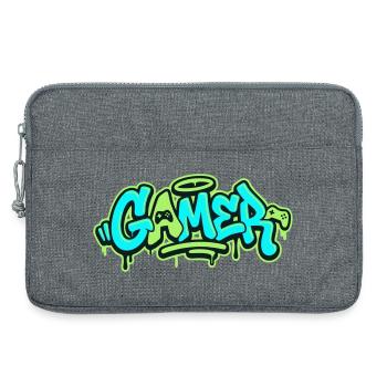 Gamer Graffiti Logo - Laptoptasche 13" - Grau meliert - Vorne