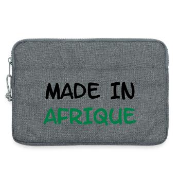 Made in AFRIQUE ! - Sacoche pour ordinateur portable 13 pouces - gris chiné - Devant