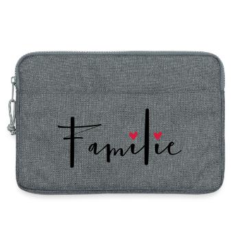 Familie Herz Liebe Geschenkidee - Laptoptasche 13" - Grau meliert - Vorne